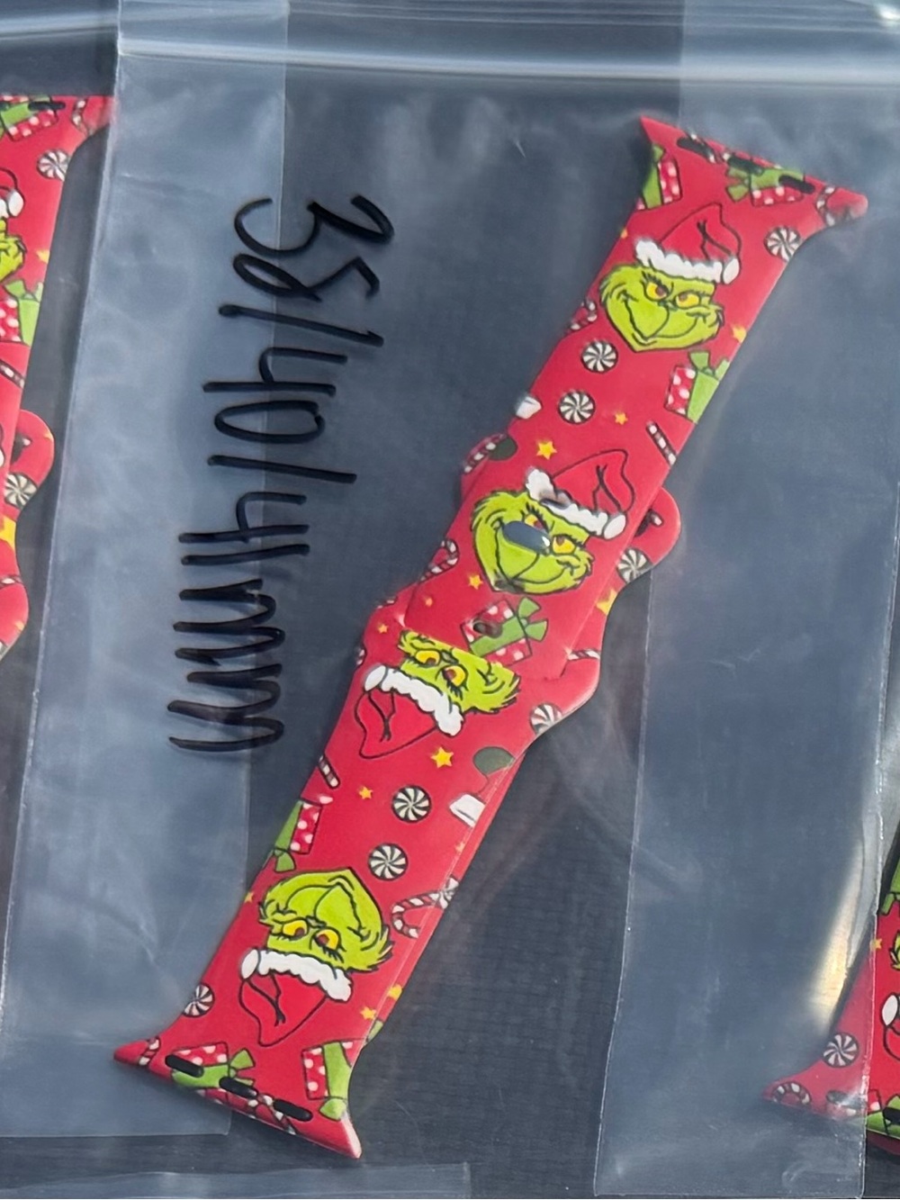 Holiday Grinch Silicone Watch Band - Red & Black 38-41mm